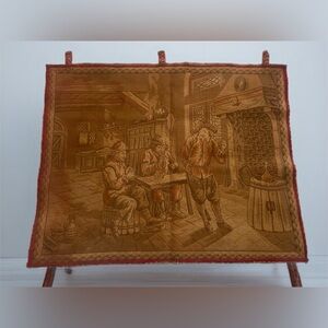 Vintage Tapestry Wall Hanging in Brown Tones